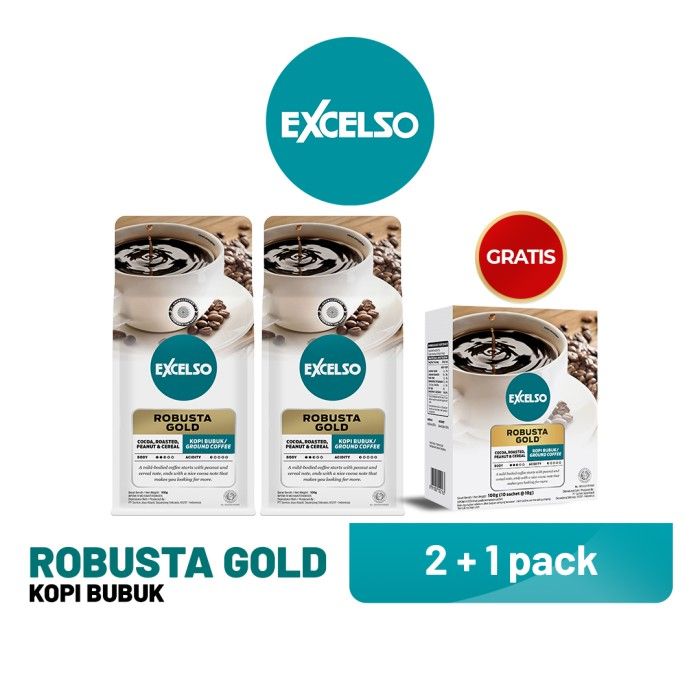 Beli 2 Gratis 1 - Excelso Robusta Gold - Bubuk Kopi 1 Folding Box - 1