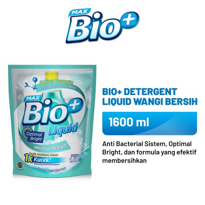 Bio+ Detergent Liquid Wangi Bersih 1600 ml - 1