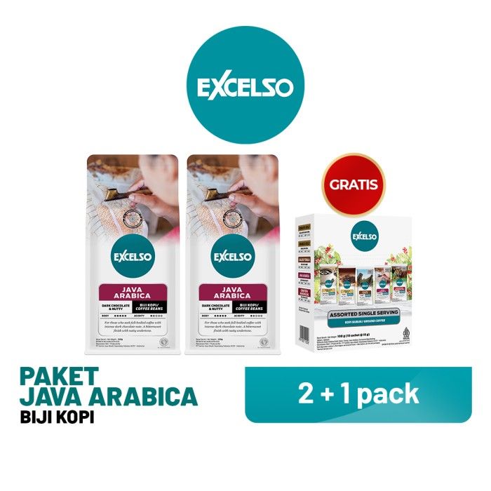 Buy 2 Excelso Java Arabica Biji - Free Excelso Assorted Single Serving - 1