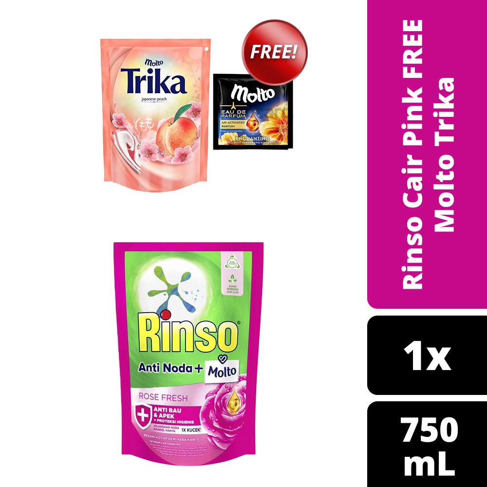 Rinso Cair Pink 750Ml Free Molto Trika 400ML - 1