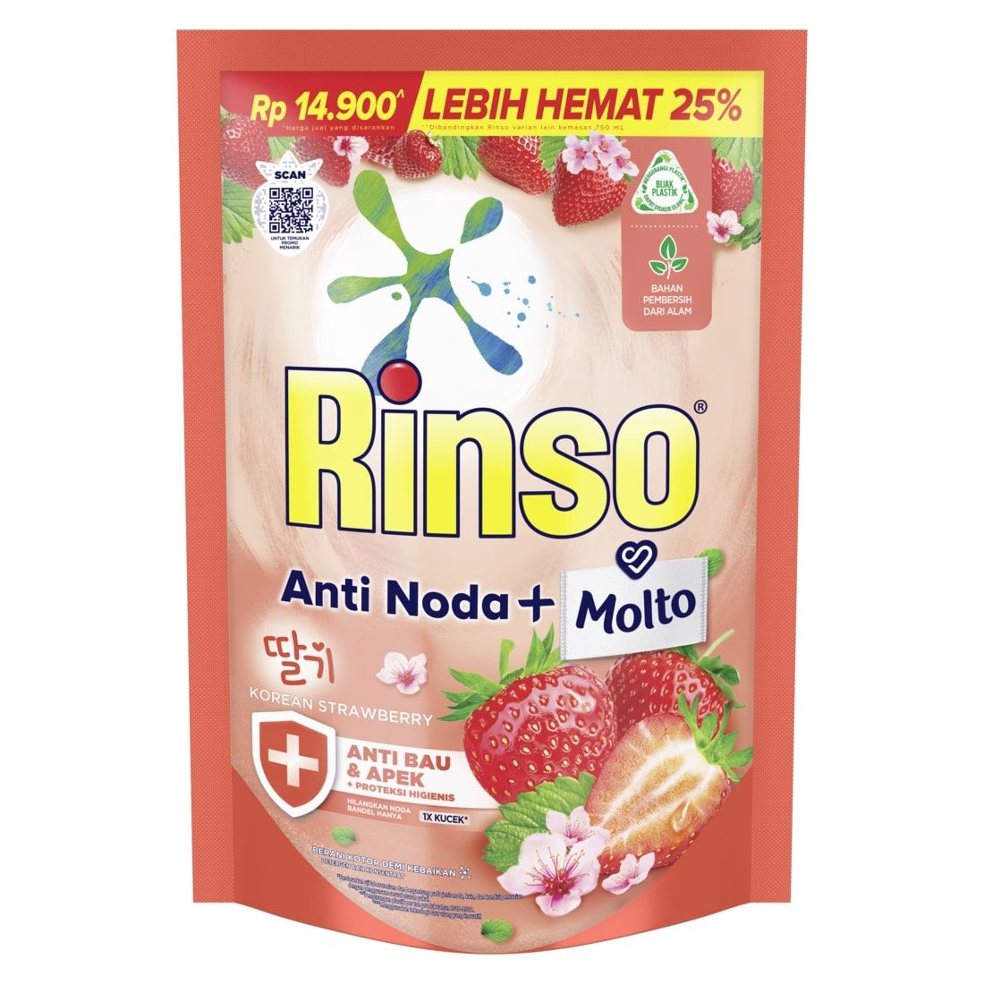 Rinso Cair Korean Strawberry 565ml Free Molto - 2