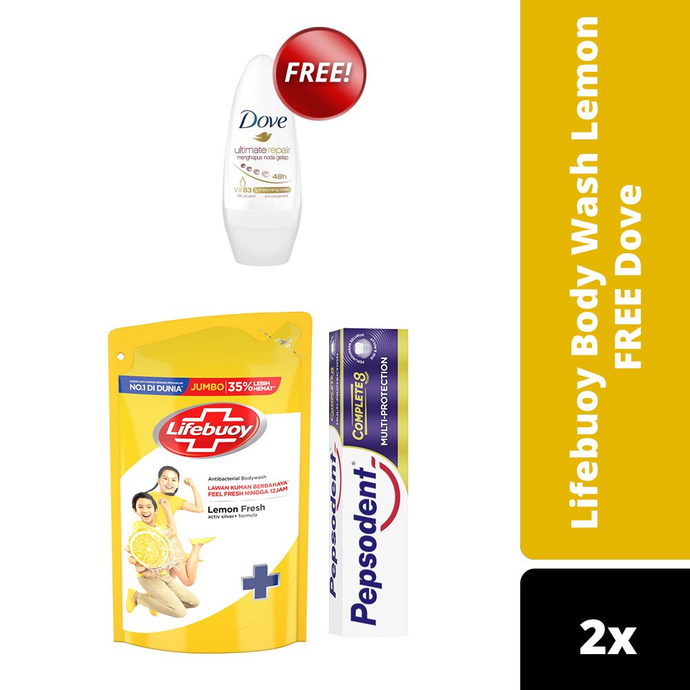Lifebuoy Body Wash Lemon 850ML Free Dove 40ML - 2