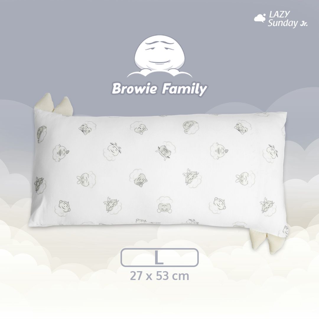 Bantal Guling Bayi / Baby Hug Pillow - Browie Family - LAZY Sunday Jr. - UKURAN LARGE / 27x53 cm - 1