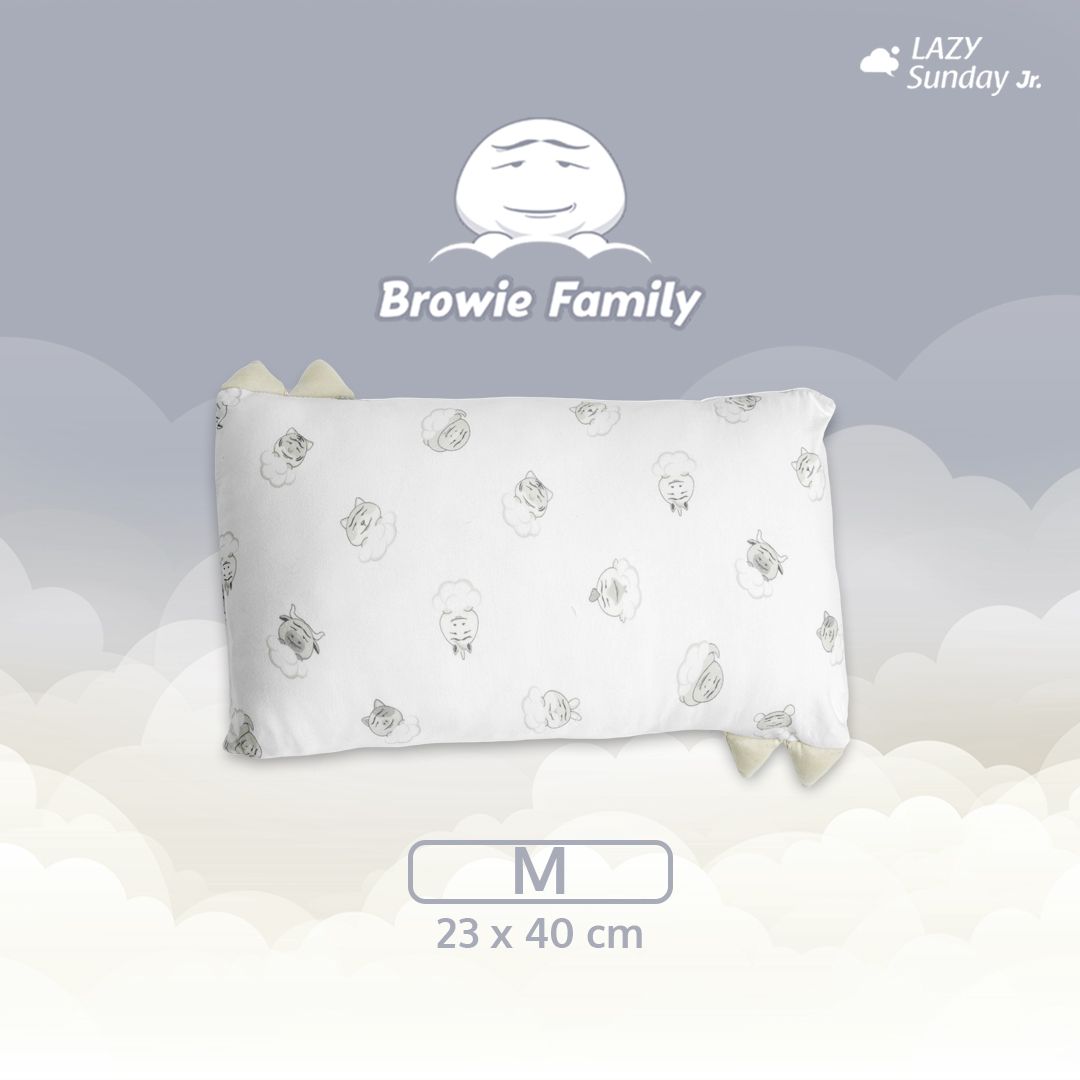 Bantal Guling Bayi / Baby Hug Pillow - Browie Family - LAZY Sunday Jr. - UKURAN MEDIUM / 23x40 cm - 1
