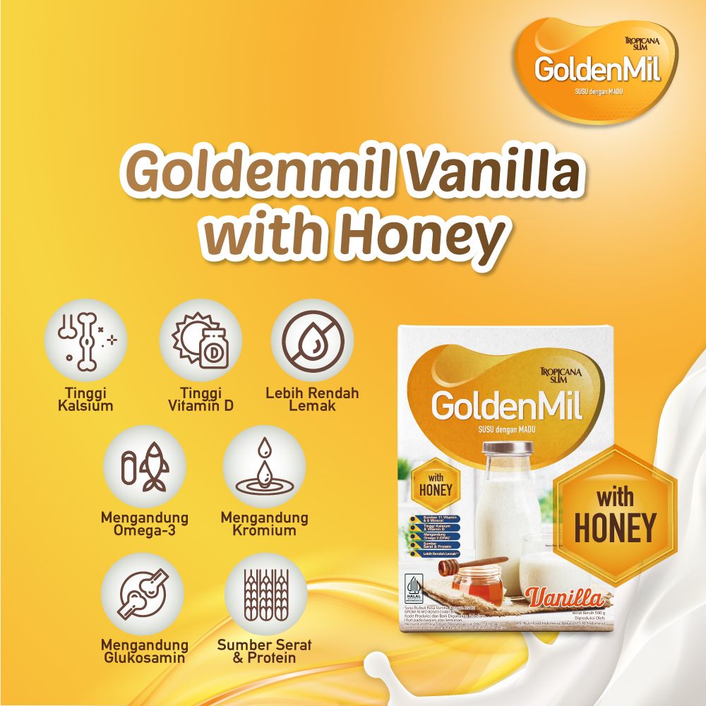 Twin Pack - Tropicana Slim Goldenmil Vanilla with Honey 500g | 2TA0102180P2 - 2