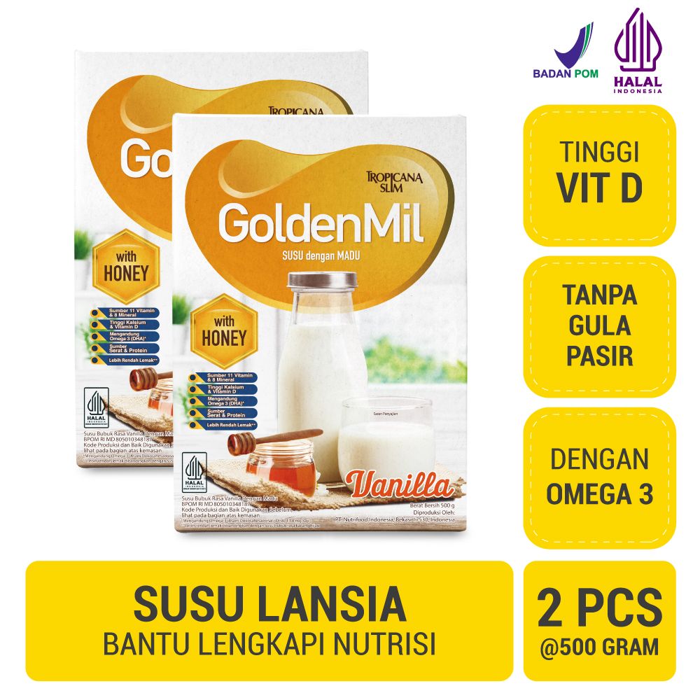 Twin Pack - Tropicana Slim Goldenmil Vanilla with Honey 500g | 2TA0102180P2 - 1