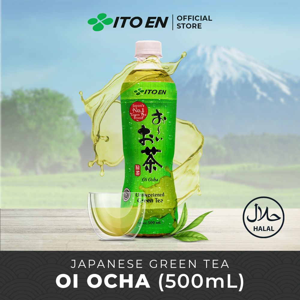 ITO EN Oi Ocha Green Tea No Sugar 500ml - Teh Antioksidan Sehat - 1