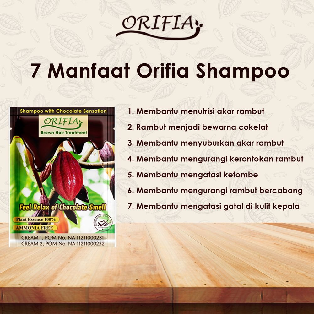 Orifia Shampoo Sampo Cokelat Brown Perawatan rambut Hair Treatment Sachet - 2