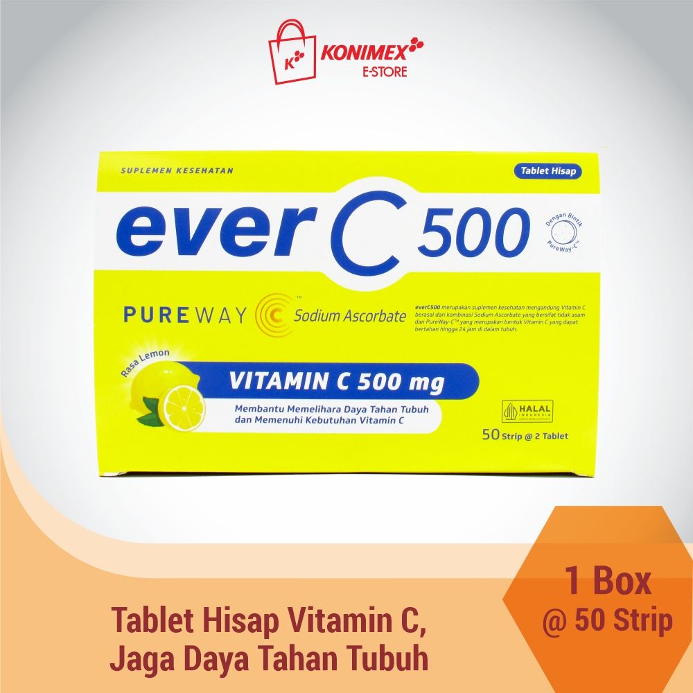 everC500 Lemon Box - 50 Strip Tablet Hisap Vitamin C - 2