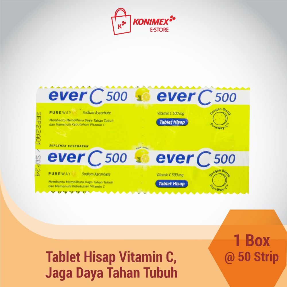 everC500 Lemon Box - 50 Strip Tablet Hisap Vitamin C - 3