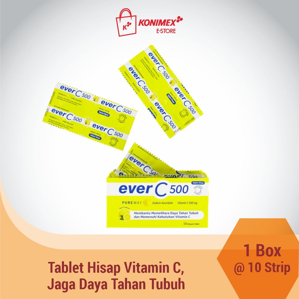 everC500 Lemon Box - 10 Strip Tablet Hisap Vitamin C - 1