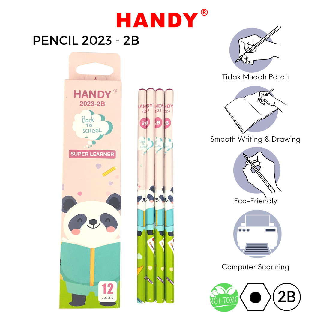 PENSIL HANDY 2023 - 2B Isi 12 PCS Pencil Sketch Gambar Writing Drawing - 3