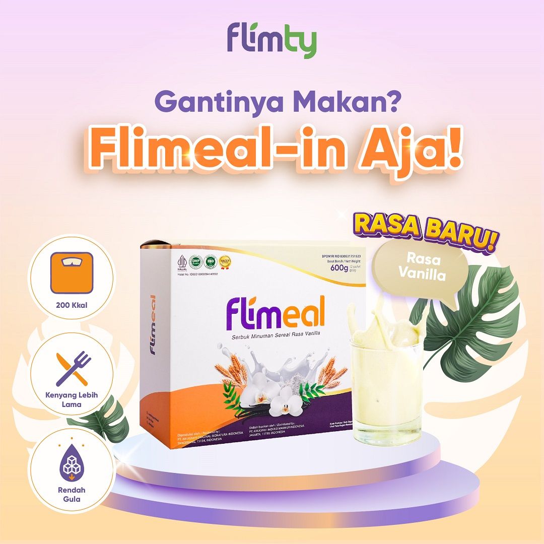 Flimeal (Meal Replacement) - 1 Box (isi 12 sachet) - Vanilla - 1