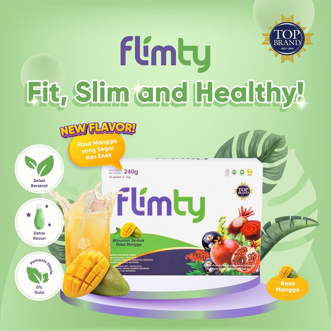 Flimty Fiber - 1 Box (isi 16 sachet) Antioksidan - Mango - 1