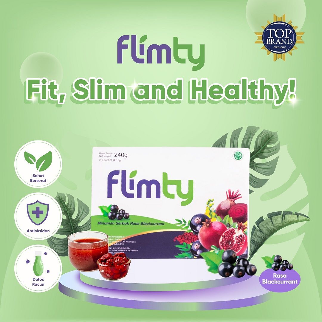 Flimty Fiber - 1 Box (isi 16 sachet) Antioksidan - Blackcurrant - 1