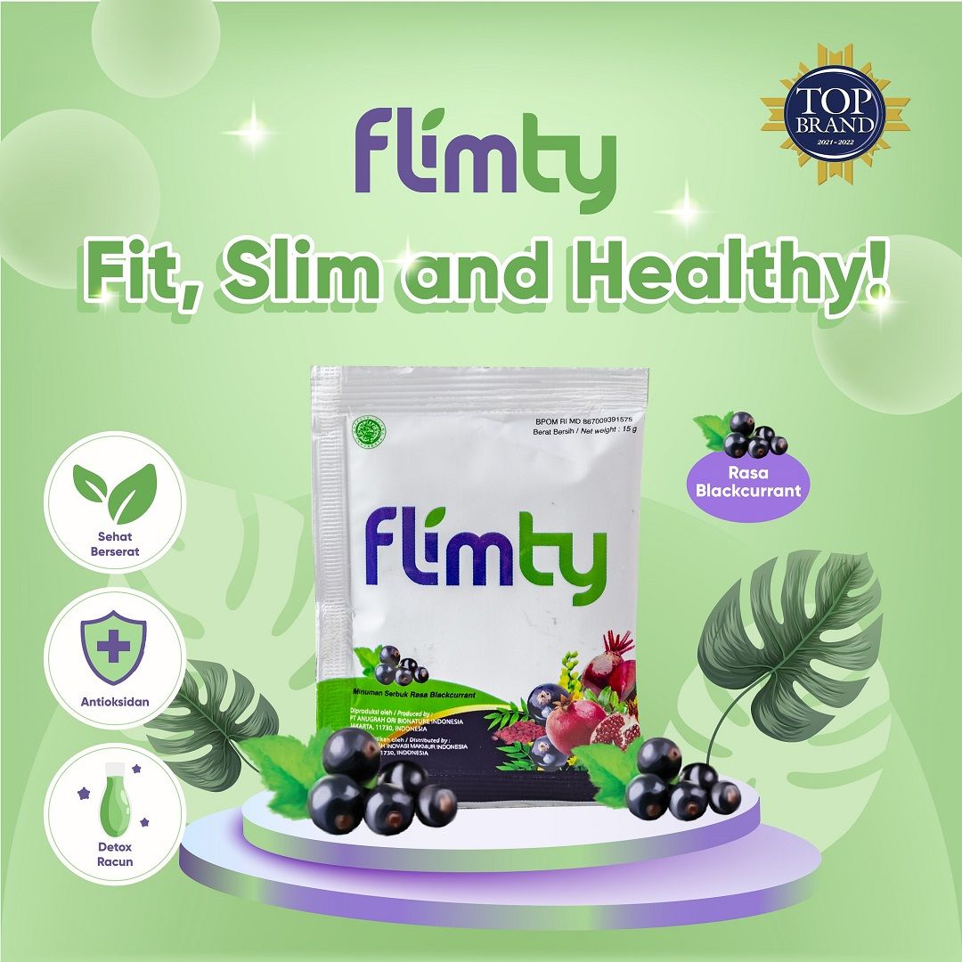 Flimty Fiber - 1 Box (isi 16 sachet) Antioksidan - Blackcurrant - 2