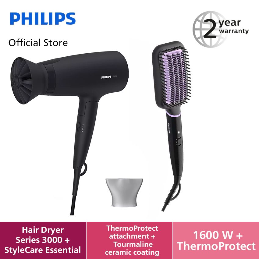 Philips Beauty Set - Hair Dryer BHD308/10 + Straightening BHH880/00 - 1