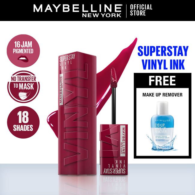 Maybelline Superstay Vinyl Ink - 30 Unrivaled + Free Make Up Remover - 1
