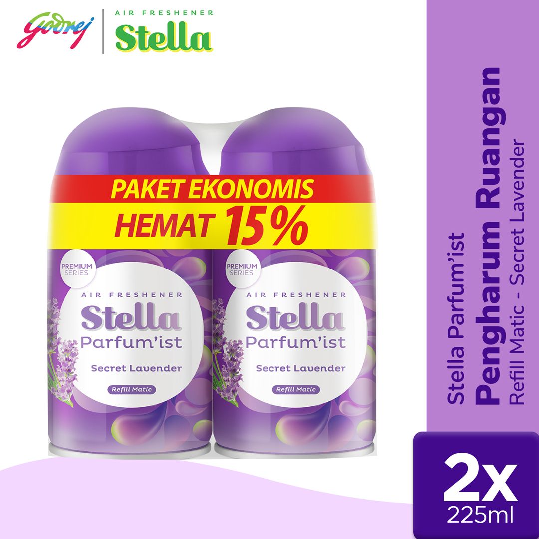 Stella Matic Parfumist Secret Lavender Refill 225ml Multipack - Refill Pengharum Ruangan Otomatis - 1