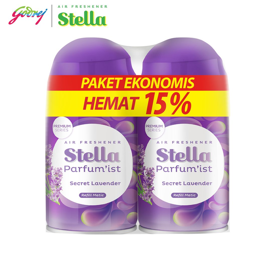Stella Matic Parfumist Secret Lavender Refill 225ml Multipack - Refill Pengharum Ruangan Otomatis - 2