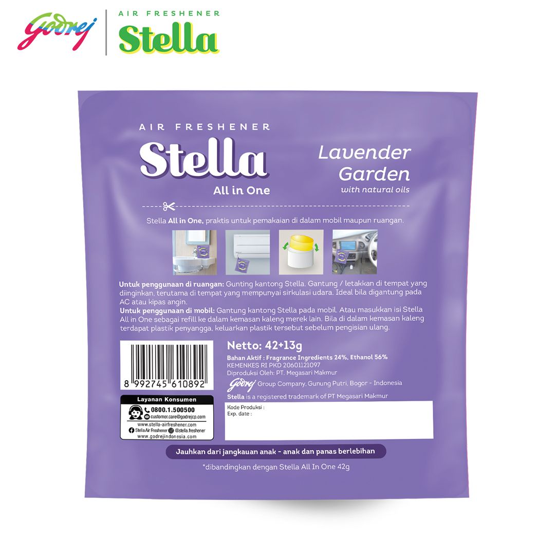 Stella All In One Lavender Garden 42+13gr - Pengharum Ruangan - 3
