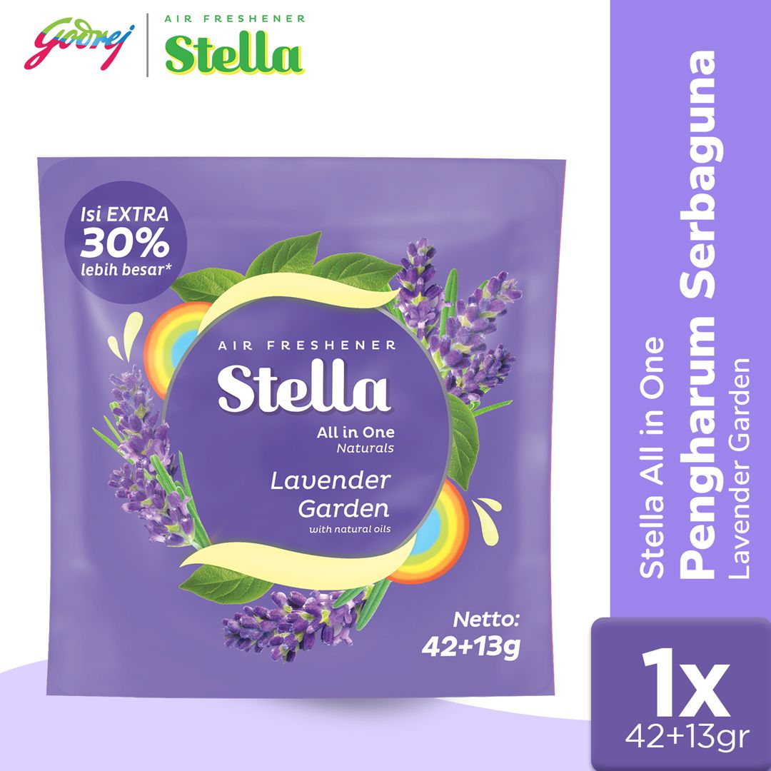 Stella All In One Lavender Garden 42+13gr - Pengharum Ruangan - 1