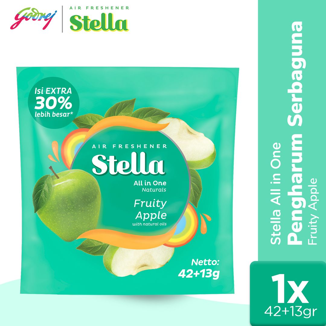 Stella All In One Fruity Apple 42+13gr - Pengharum Ruangan - 1