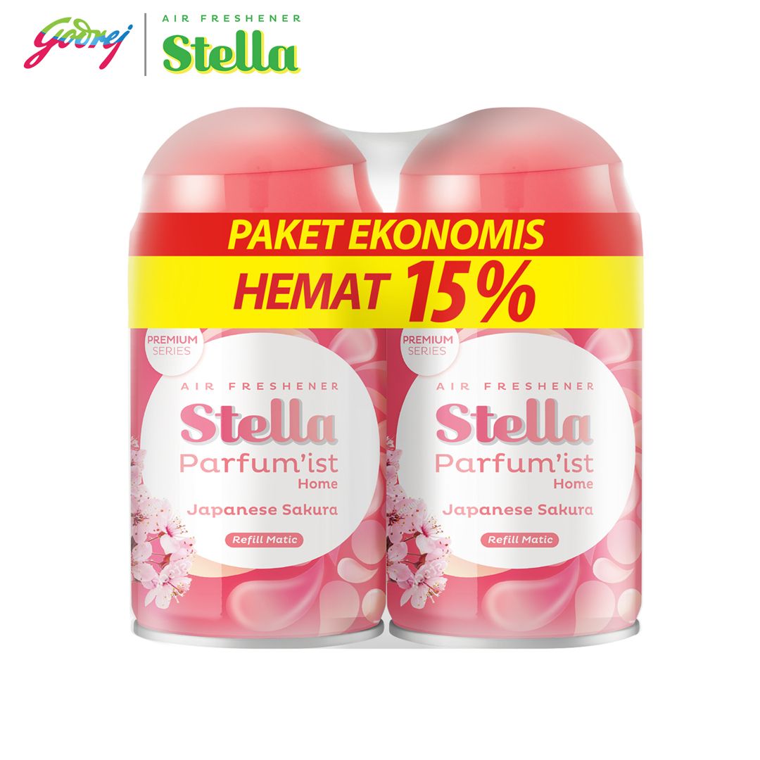 Stella Matic Parfumist Japanese Sakura Refill 225ml Multipack - Pengharum Ruangan Otomatis - 2