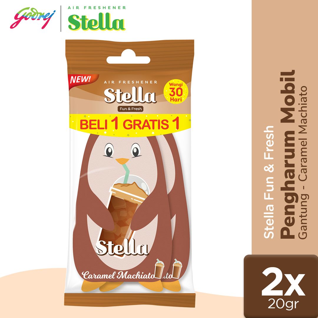 Stella Fun & Fresh Caramel Machiato 20gr Beli 1 Gratis 1 - Pengharum Mobil - 1