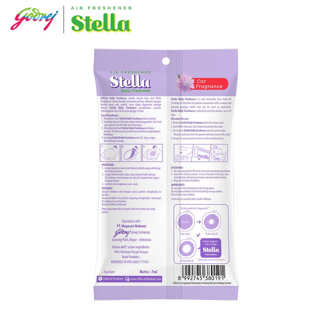 Stella Daily Freshness Car Purple Dream 7ml - Pengharum Mobil - 3