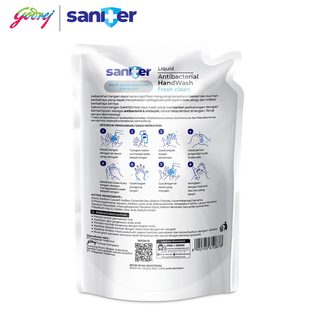 Saniter Handwash Pouch 400ml - Sabun Cuci Tangan - 3