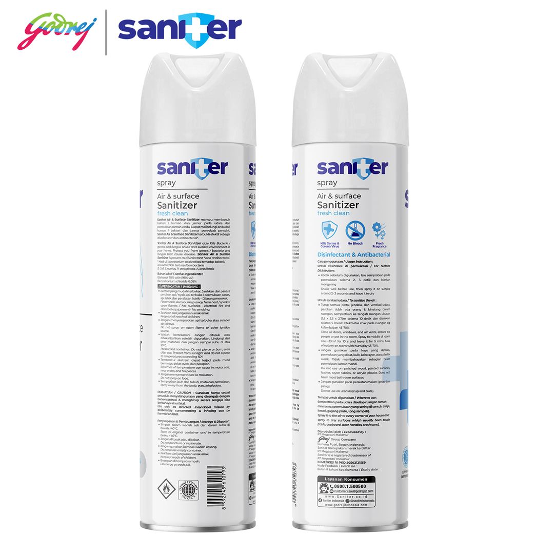 Saniter Air Sanitizer Aerosol 200ml - Penyemprot Disinfektan - 3