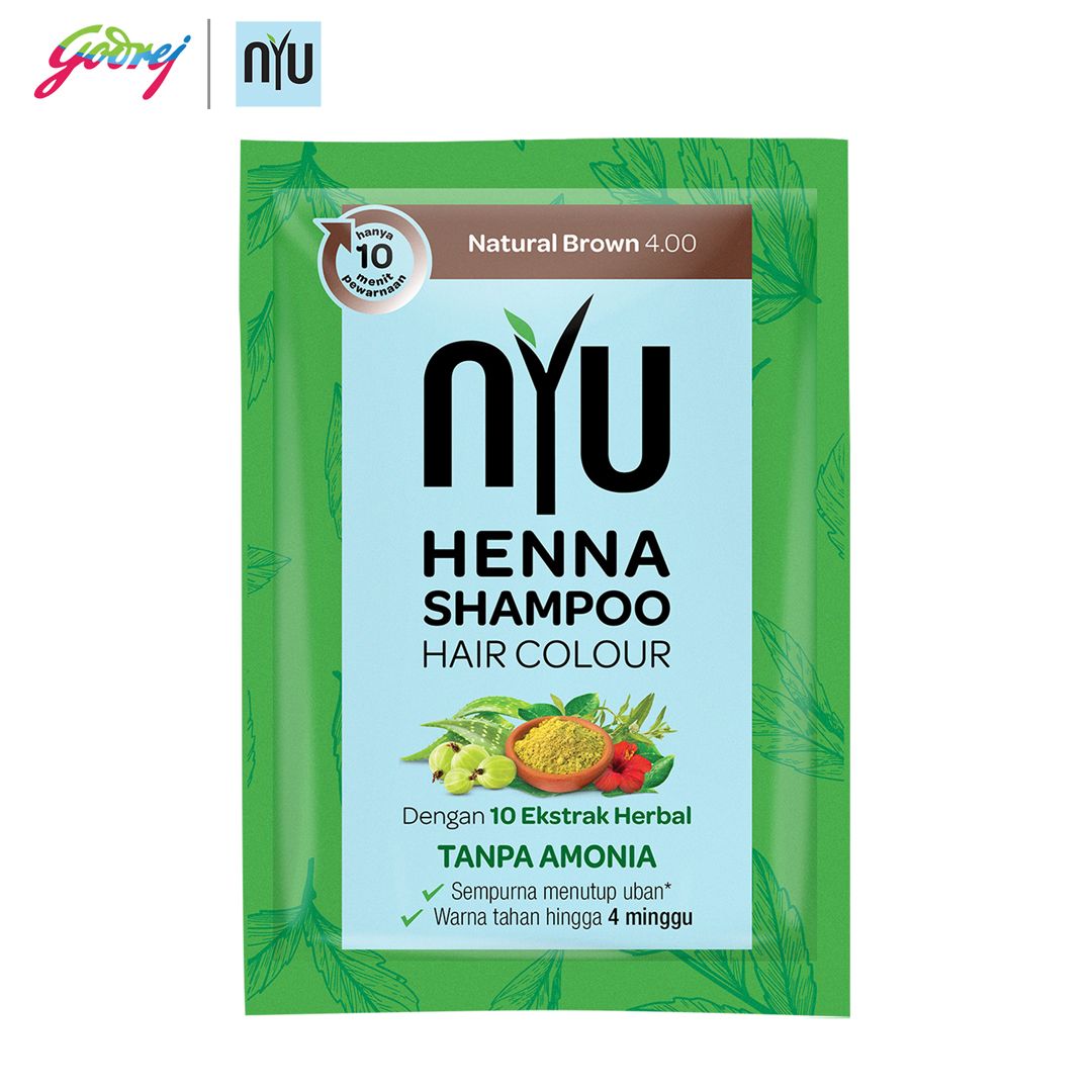 NYU Henna Shampoo Hair Colour Natural Brown - Sampo Pewarna Rambut - 2