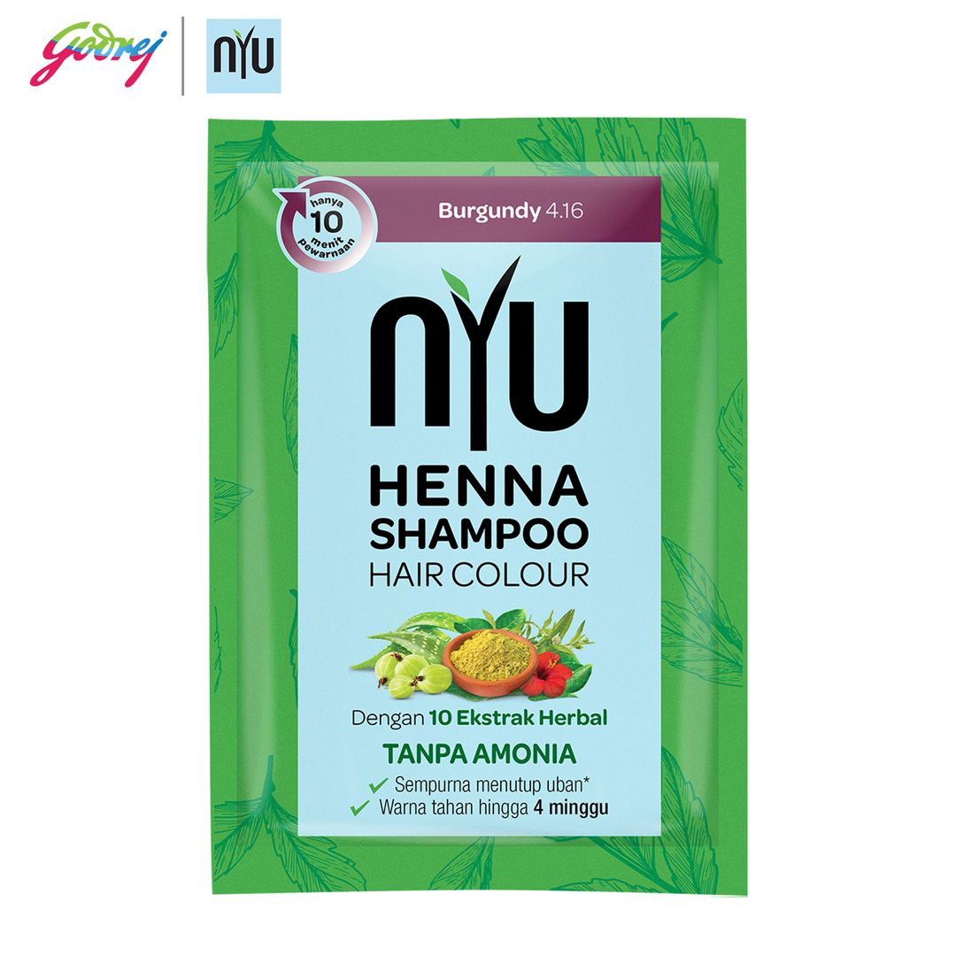 NYU Henna Shampoo Hair Colour Burgundy - Sampo Pewarna Rambut - 2