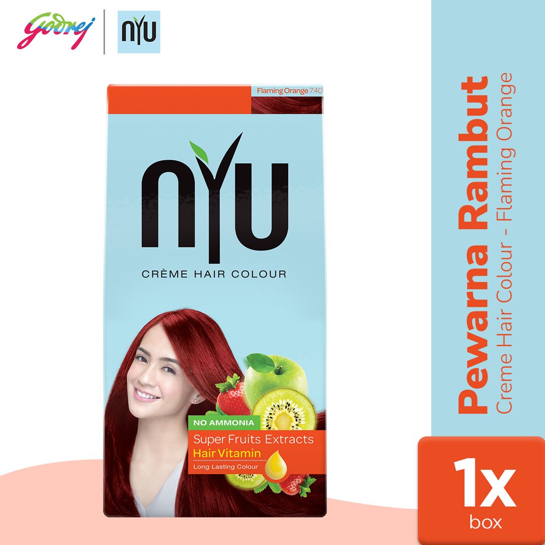NYU Creme Hair Colour Flaming Orange - Pewarna Rambut - 1