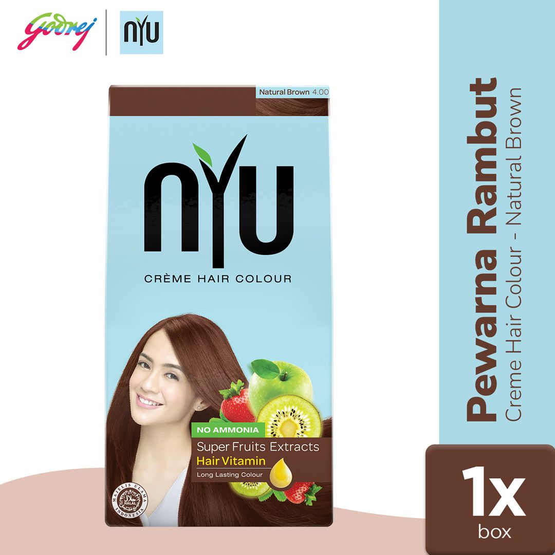 NYU Creme Hair Colour Natural Brown - Pewarna Rambut - 1