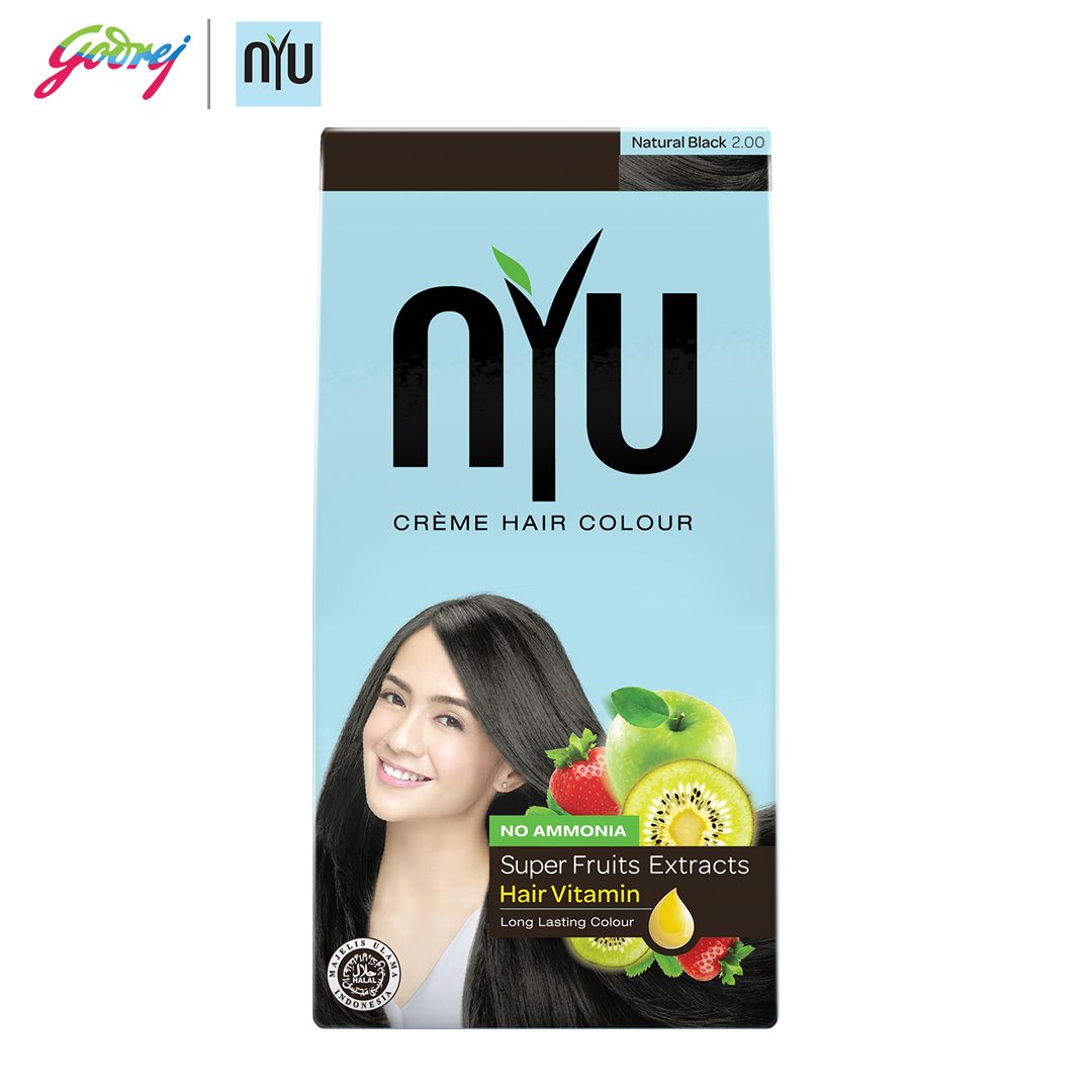 NYU Creme Hair Colour Natural Black - Pewarna Rambut - 2