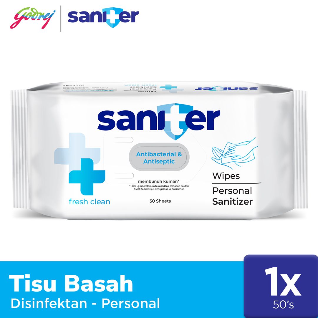 Saniter Personal Wipes Sanitizer 50S - Tisu Basah Antiseptik - 1