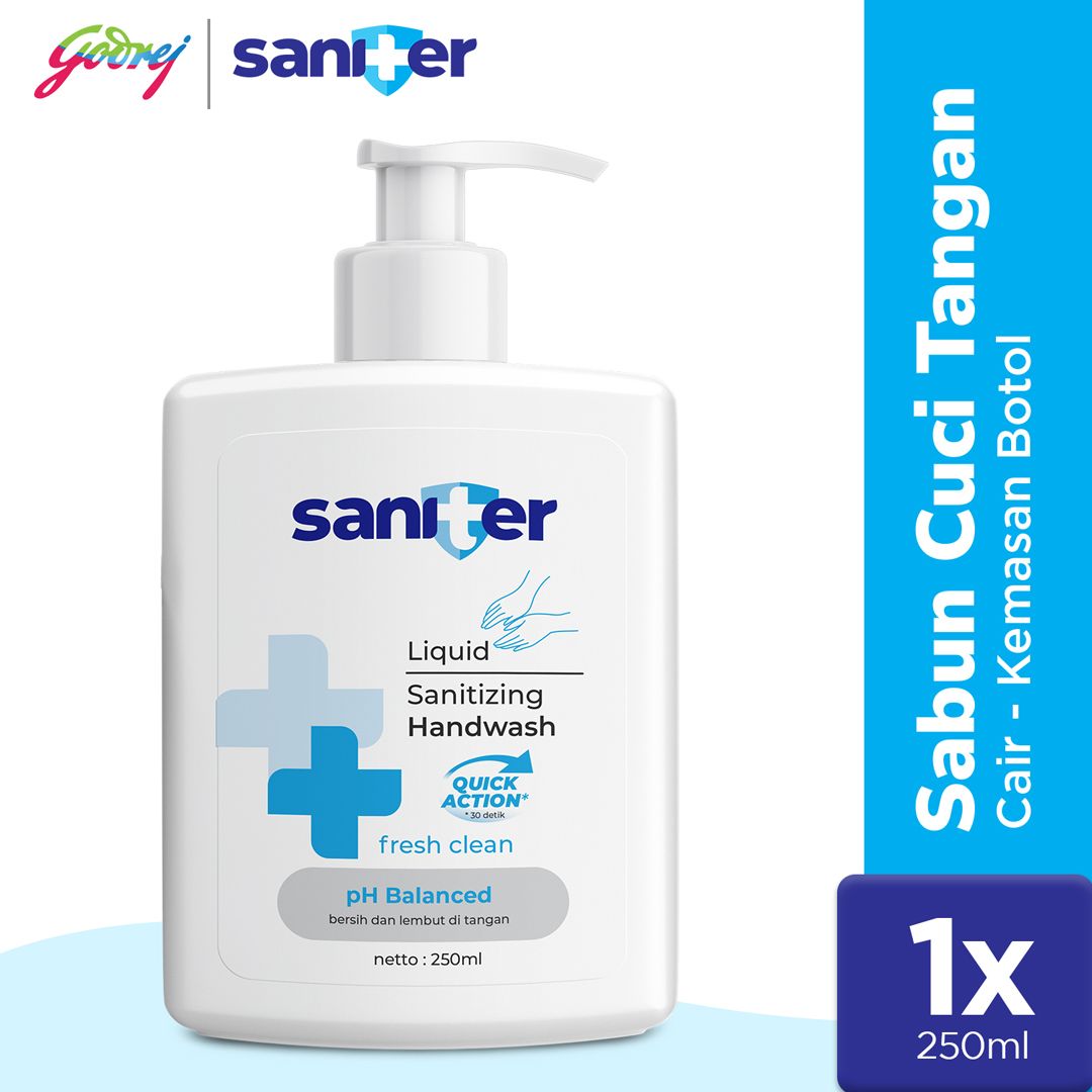 Saniter Hand Wash Bottle 250ml - Sabun Cuci Tangan - 1