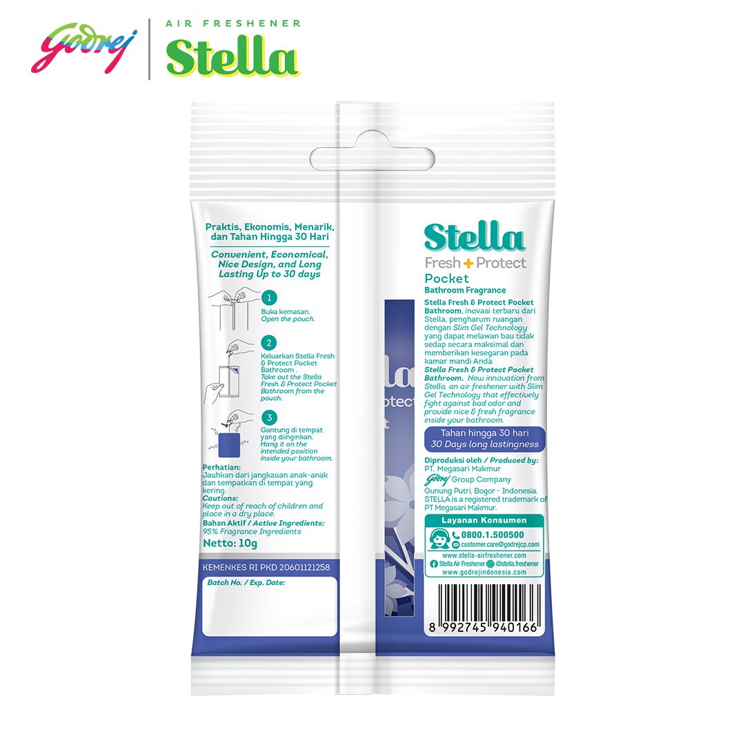 Stella Pocket Bathroom Cool Blue 10 gr - Pengharum Kamar Mandi - 3