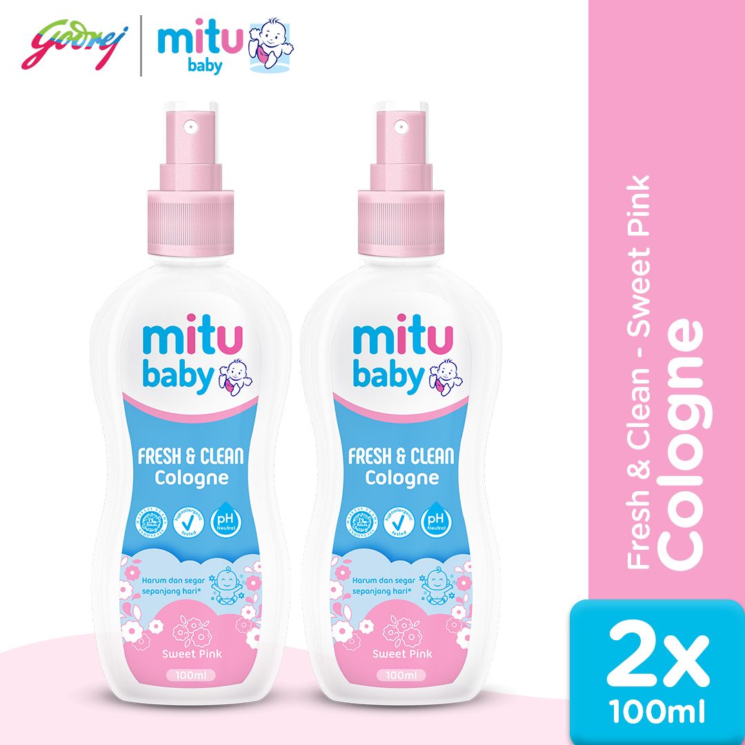 Mitu Baby Cologne Sweet Pink Spray 100ml - Parfum Bayi X2 - 1