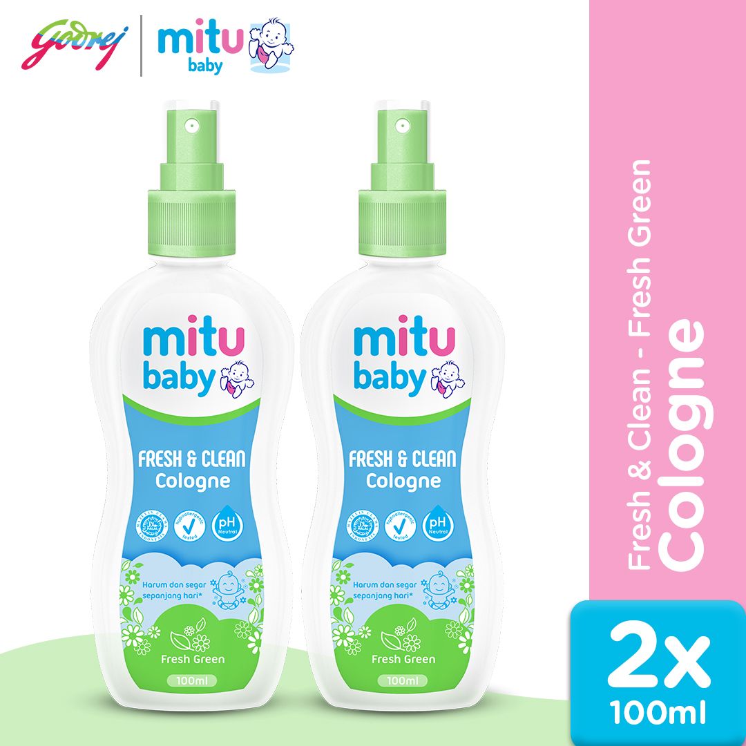 Mitu Baby Cologne Fresh Green Spray 100ml - Parfum Bayi x2 - 1