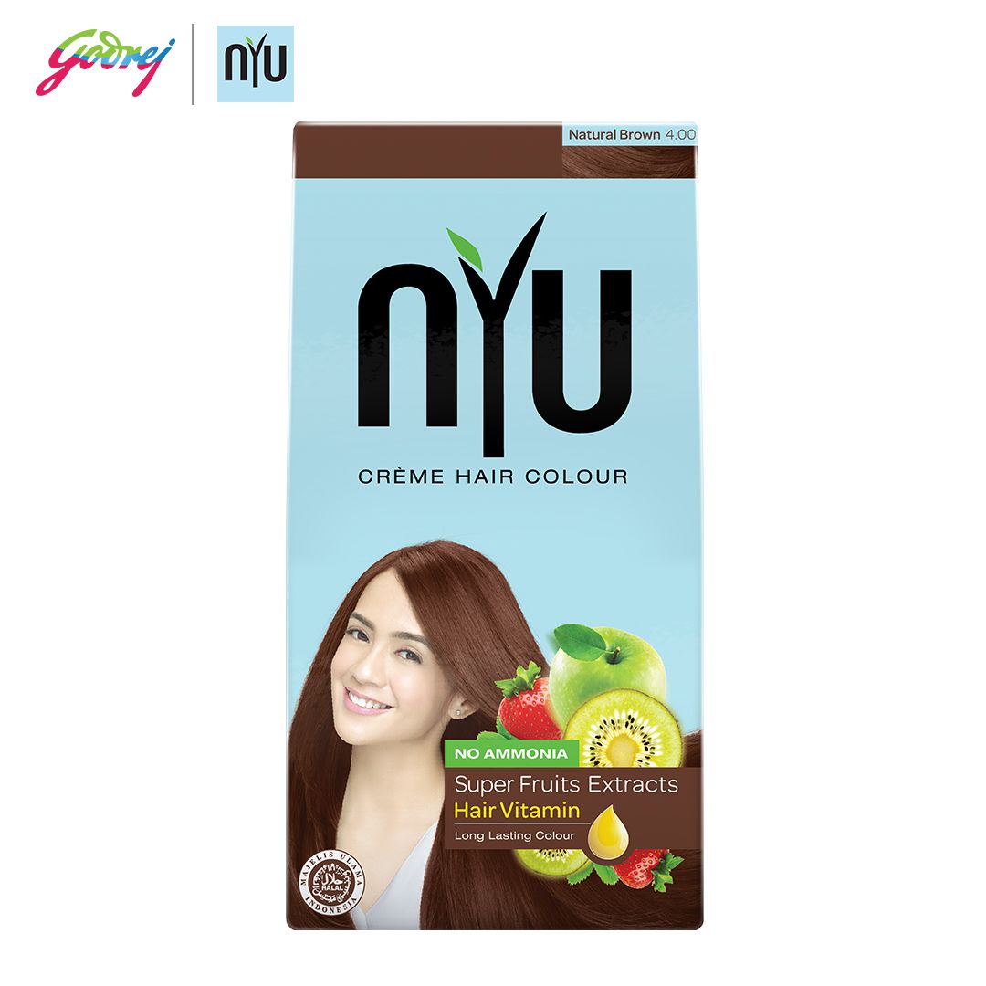 NYU Creme Hair Colour Natural Brown - Pewarna Rambut x2 - 4