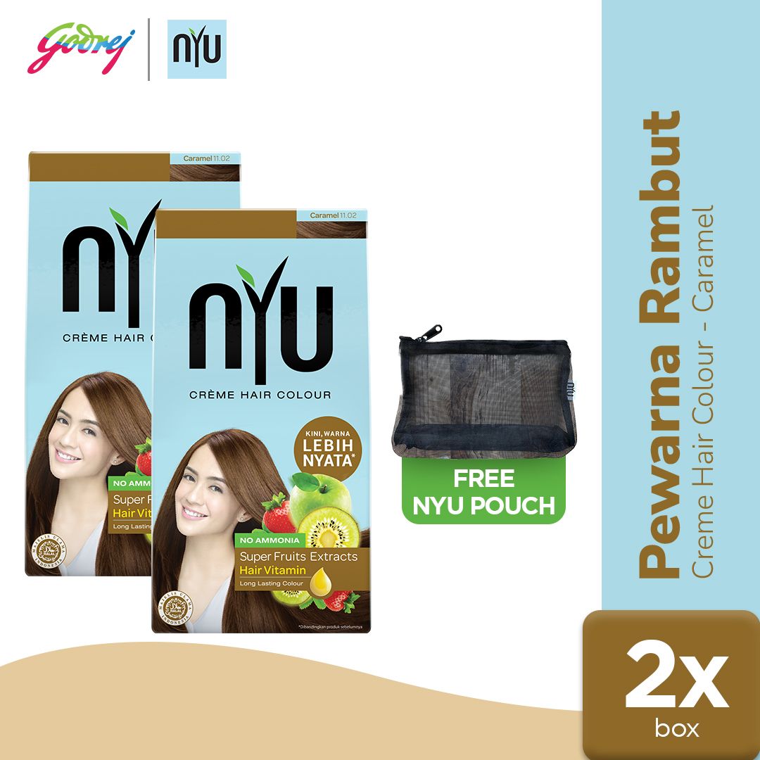 NYU Creme Hair Colour Caramel - Pewarna Rambut x2 - 2