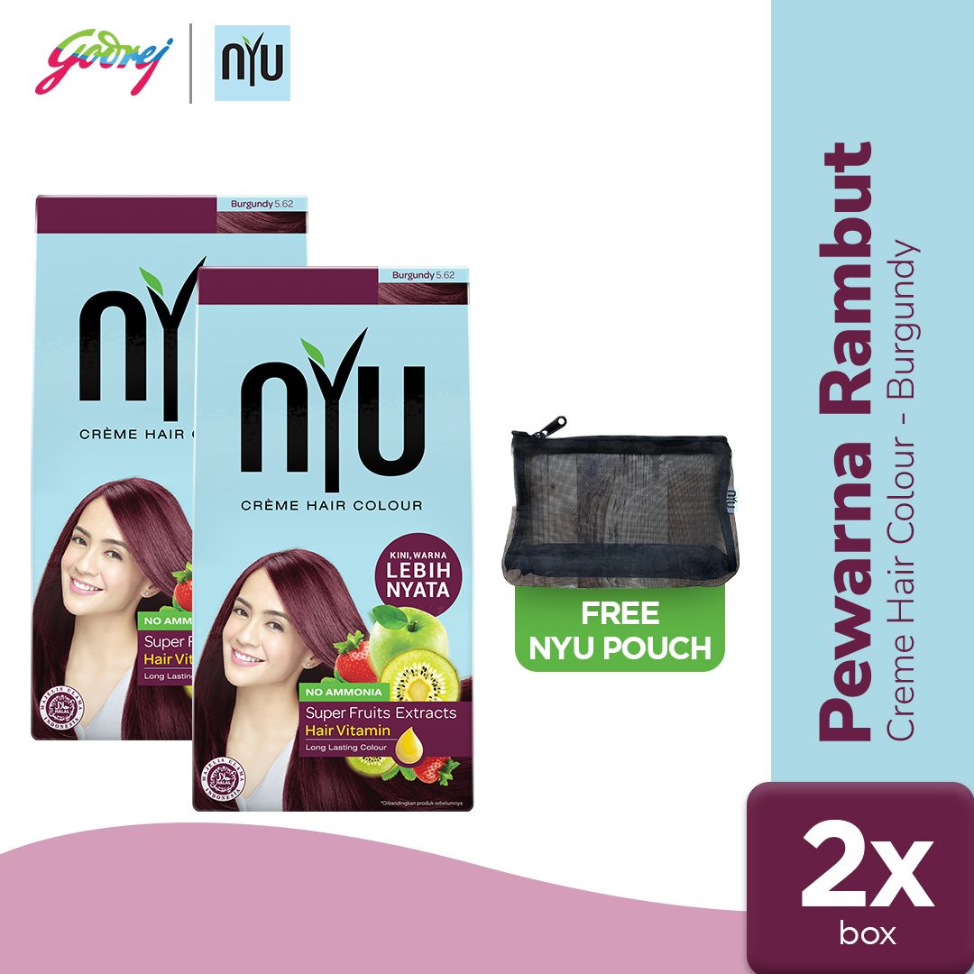 NYU Creme Hair Colour Burgundy - Pewarna Rambut x2 - 1