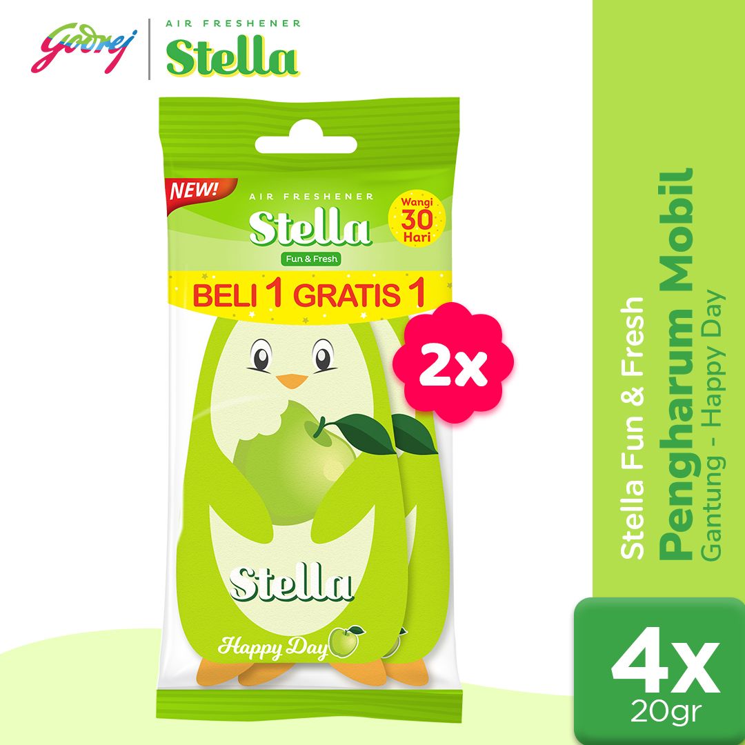 Stella Fun & Fresh Happy Day 20gr Beli 1 Gratis 1 - Pengharum Mobil x2 - 1