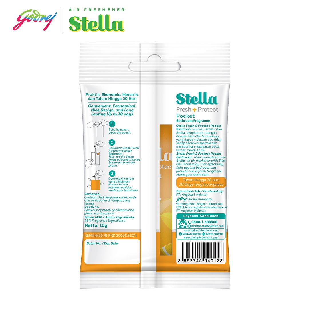 Stella Pocket Bathroom Orange Twist 10 gr - Pengharum Kamar Mandi x2 - 3