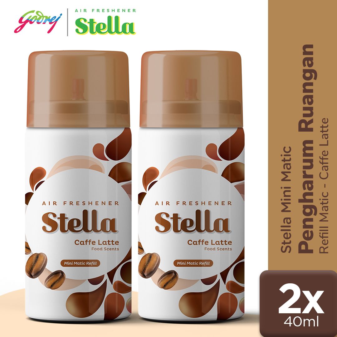 Stella Mini Matic Refill Caffe Latte 40ml - Refill Pengharum Ruangan Otomatis x2 - 1