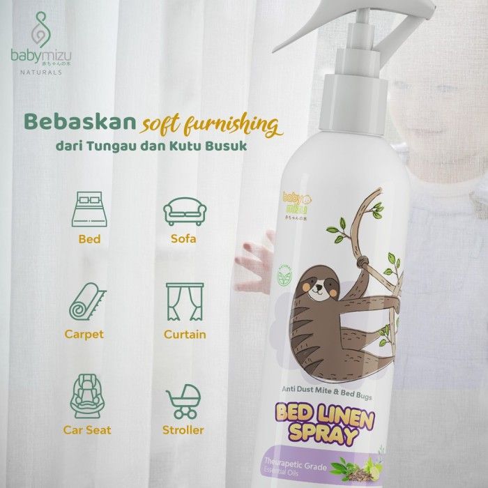 BABYMIZU Bed Linen Spray Natural - Spray Anti Tungau. Kutu Kasur. Semut. Bacterial & Virus 250ml - 4