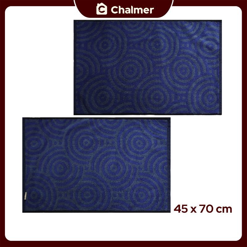 Keset Chalmer 45 x 70 cm Keset Handuk Motif Keset Dapur Keset Kamar Mandi Bolak Balik - Blue Spiral - 1